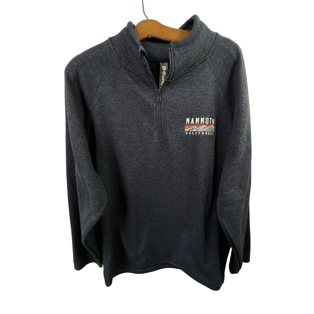 Ouray Sweater Fleece 1/4 Zip Size Large Mammoth California Navy Heather NEW